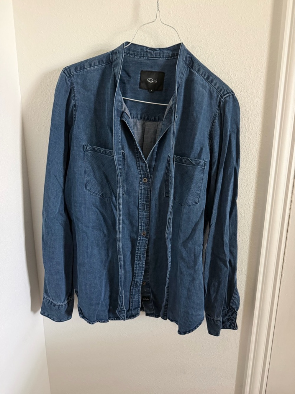 Rails Women's Denim Blue Tie-Front Top - Picture 5 of 6